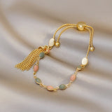 Oil Drip Chain Tassel Bracelet Women Stretch Adjustable