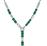Emerald Chain Green Diamond Necklace for Women