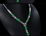 Emerald Chain Green Diamond Necklace for Women