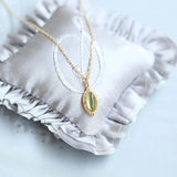 Prehnite Carved Oval Pendant Necklace Fresh Silver Jewelry