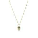 Prehnite Carved Oval Pendant Necklace Fresh Silver Jewelry