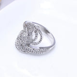 Gold/White Crystal Stone Rings for Women
