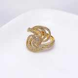 Gold/White Crystal Stone Rings for Women