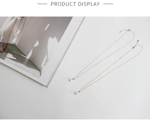 Silver Chain Necklace with Freshwater Pearl Pendant