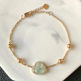 Silver Inlaid Natural Hetian Chalcedony Bracelet for Women