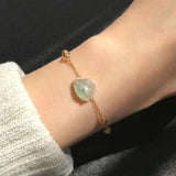 Silver Inlaid Natural Hetian Chalcedony Bracelet for Women