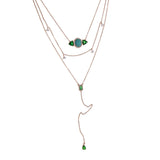 925 Silver CZ Choker Necklace with Green Crystal