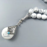 Howlite 10mm Natural Stone Tasbih with Pendant for Muslim Wedding
