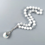 Howlite 10mm Natural Stone Tasbih with Pendant for Muslim Wedding