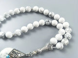 Howlite 10mm Natural Stone Tasbih with Pendant for Muslim Wedding