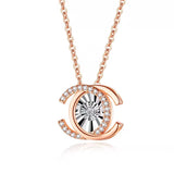 Double Letter-C Zircon Pendant Necklace Clavicle Chain