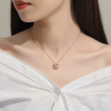 Double Letter-C Zircon Pendant Necklace Clavicle Chain