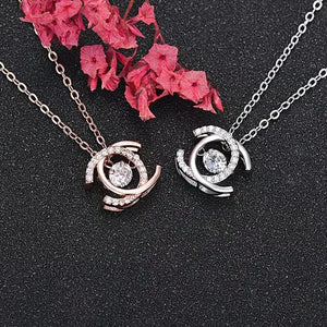 Double Letter-C Zircon Pendant Necklace Clavicle Chain