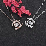 Double Letter-C Zircon Pendant Necklace Clavicle Chain