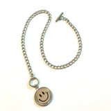 Smiling Crying Face Pendant Necklace Rotatable Street Couple Expression