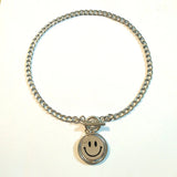 Smiling Crying Face Pendant Necklace Rotatable Street Couple Expression