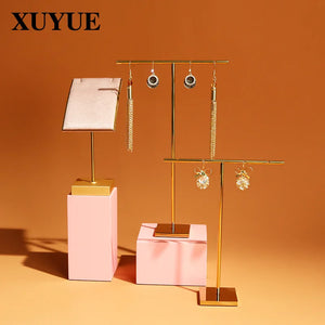 Metal T-Shaped Earring Display Rack for Jewelry Props