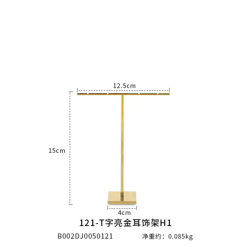 Metal T-Shaped Earring Display Rack for Jewelry Props