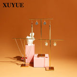Metal T-Shaped Earring Display Rack for Jewelry Props