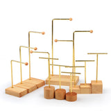 Earring Holder Display Stand, Wrought Iron Solid Wood Stud Storage