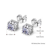925 Silver Pave Round CZ Crystal Stud Earrings