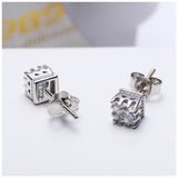 925 Silver Pave Round CZ Crystal Stud Earrings