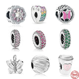 European Cup Butterfly Rose Red Pink Spacer Clip DIY Bead Charm