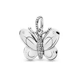 European Cup Butterfly Rose Red Pink Spacer Clip DIY Bead Charm