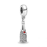 European Mother Son Ribbon Happy Birthday Cake Pendant Silver 925 Bracelet DIY