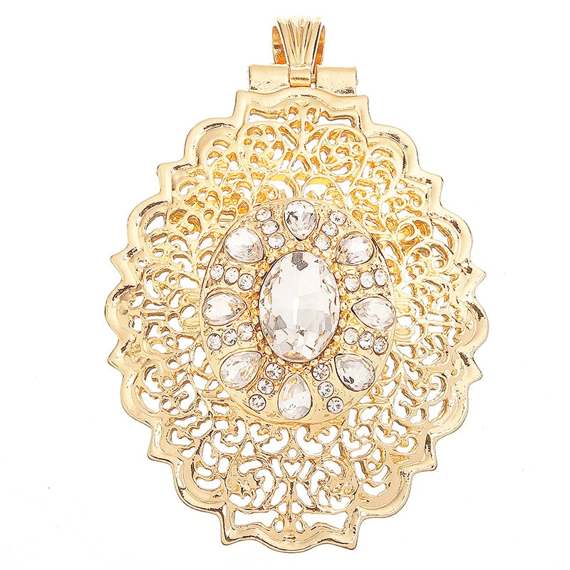 European Style Double Rhinestone Brooch Pendant