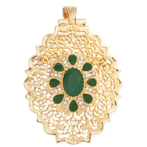 European Style Double Rhinestone Brooch Pendant