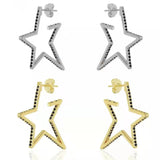 Big Star Earrings Diamond Zircon S925 Silver INS Women's Jewelry