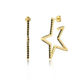 Big Star Earrings Diamond Zircon S925 Silver INS Women's Jewelry