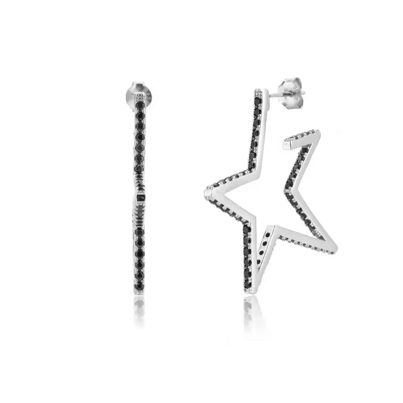 Big Star Earrings Diamond Zircon S925 Silver INS Women's Jewelry