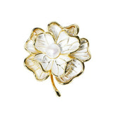 14K Plated Freshwater Pearl Flower Dress Brooch Lady Jewelry Accessory