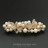 Pearl Flower Spring Hairpin Rhinestone Clip Hair Accessory