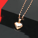 14K Rose Plated Purple Peach Heart Pendant Romantic Wedding Jewelry