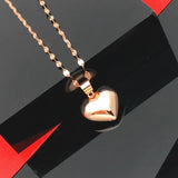 14K Rose Plated Purple Peach Heart Pendant Romantic Wedding Jewelry