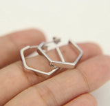 925 Silver Geometric Open Earrings for Women