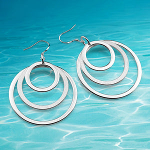 925 Silver Women's Round Hoop Earrings, Exaggerated Female Charm Earrings