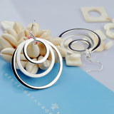 925 Silver Women's Round Hoop Earrings, Exaggerated Female Charm Earrings