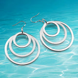 925 Silver Women's Round Hoop Earrings, Exaggerated Female Charm Earrings