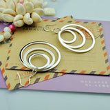925 Silver Women's Round Hoop Earrings, Exaggerated Female Charm Earrings