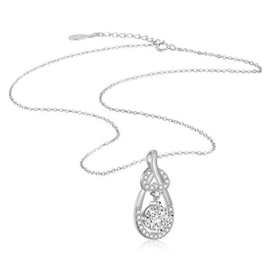 925 Sterling Silver Heart Lock Necklace Crystal Bear Pendant Chocker