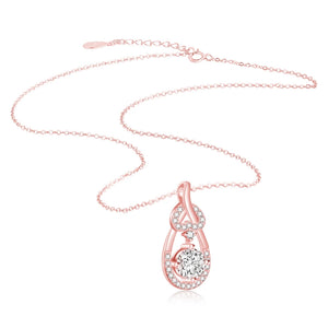 925 Sterling Silver Heart Lock Necklace Crystal Bear Pendant Chocker
