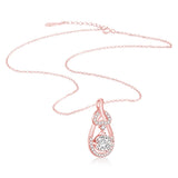 925 Sterling Silver Heart Lock Necklace Crystal Bear Pendant Chocker