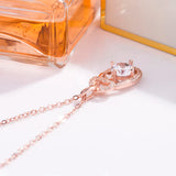 925 Sterling Silver Heart Lock Necklace Crystal Bear Pendant Chocker