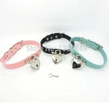 Punk Leather Choker Necklace Heart Lock Rivet Harajuku Collar Goth Neck Belt