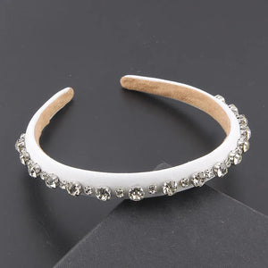 Rhinestone Hair Band Thin Silk Strip Street Beach 860