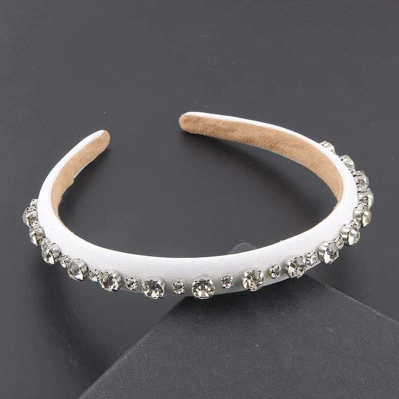 Rhinestone Hair Band Thin Silk Strip Street Beach 860
